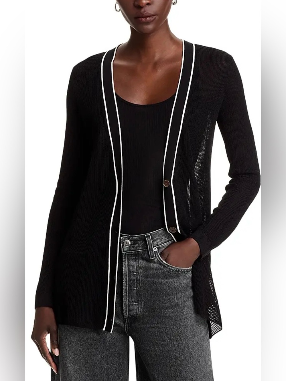 FRAME The Varsity Tipped Cardigan